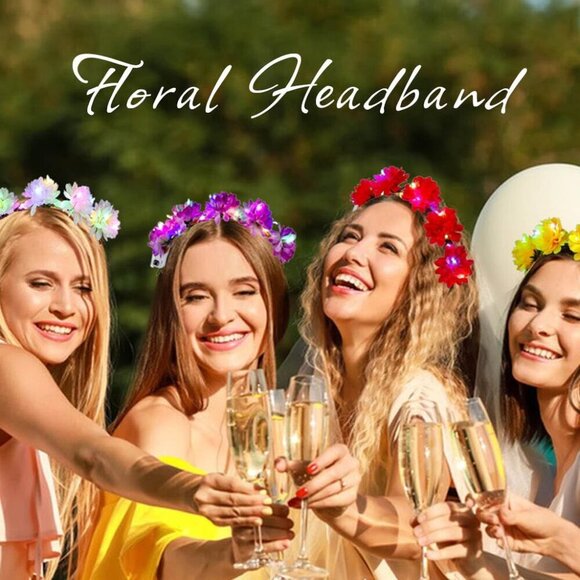 Light Up Flower Crown Daisy Headband Festival Party Wedding Unisex main image 7